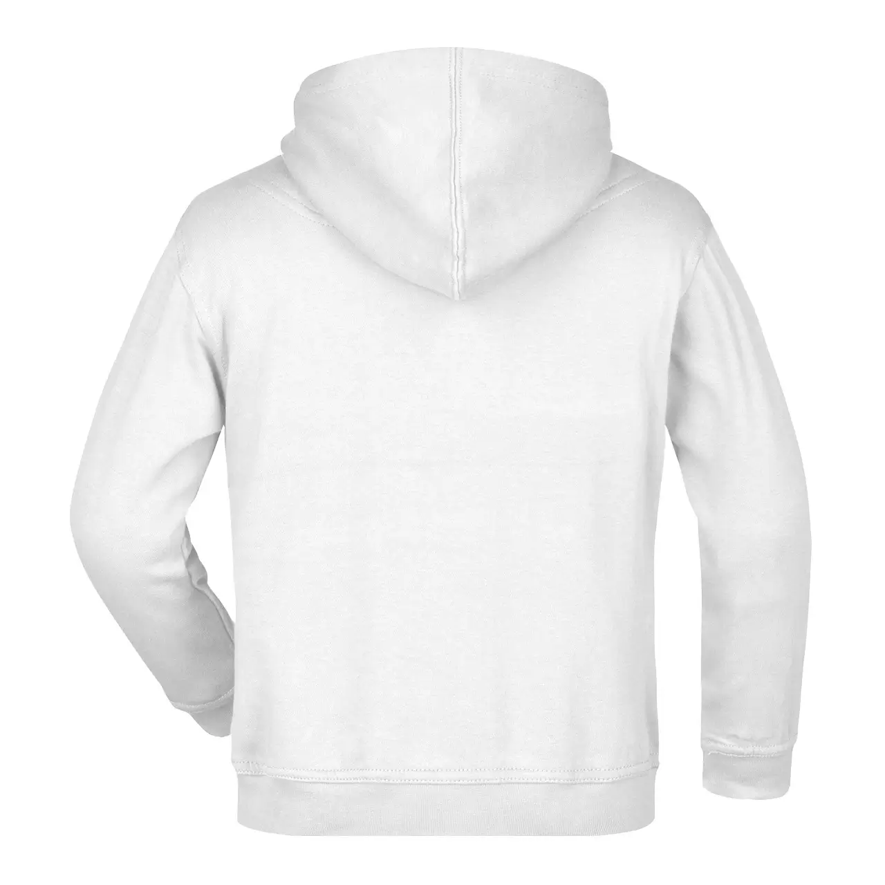 Daiber Kinder Kapuzensweat Hoodie Rückansicht, Farbe weiß, Kapuzenpullover mit Kängurutasche,
