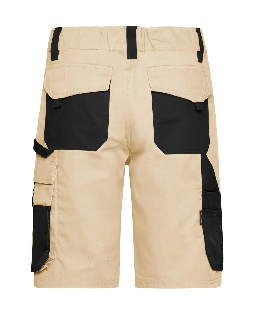 Daiber Arbeitsshorts ansicht hinten JN835 beige-schwarz