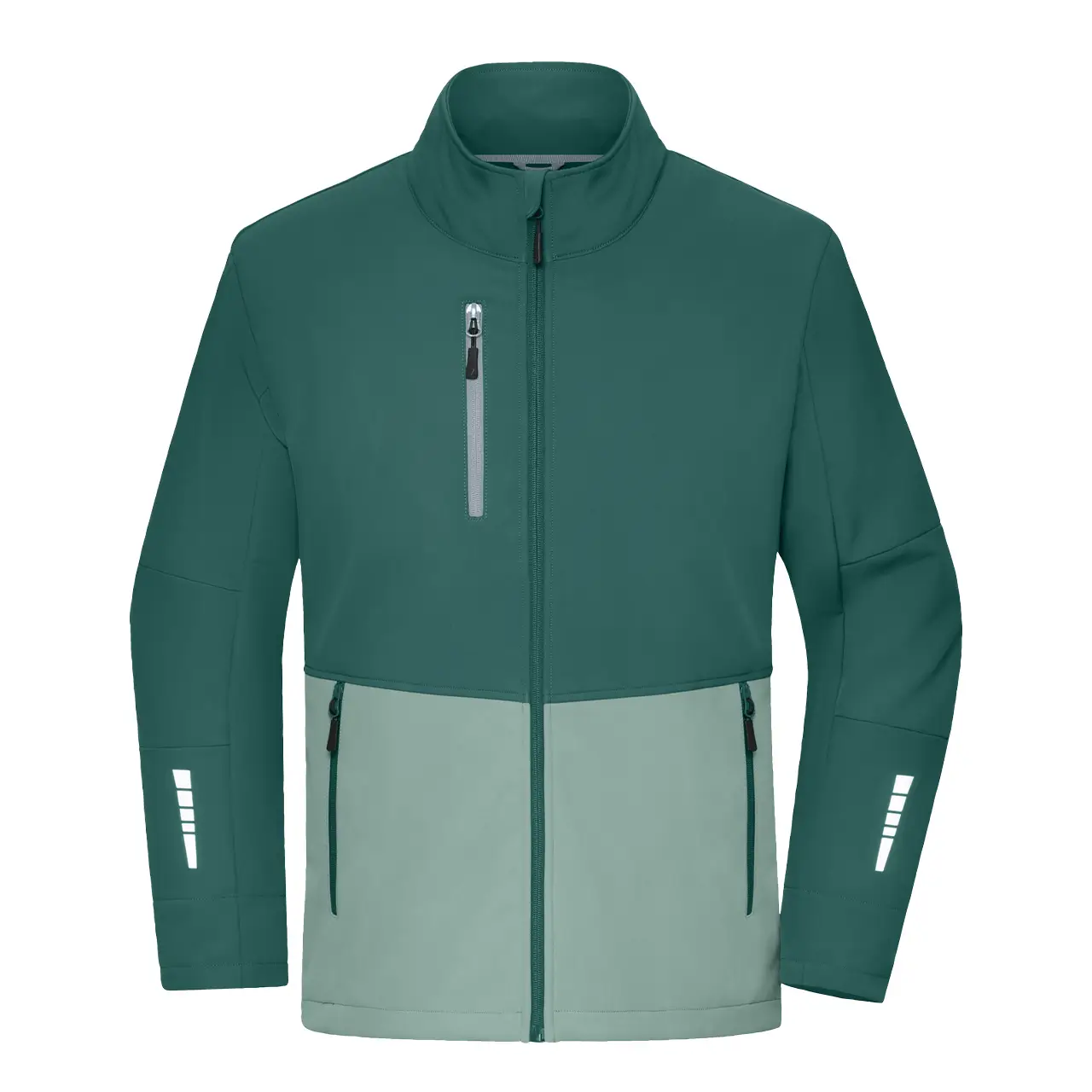 Daiber Workwear Softshelljacke JN1886 Unisex in industrial-green/foggy-green Vorderansicht für Damen und Herren