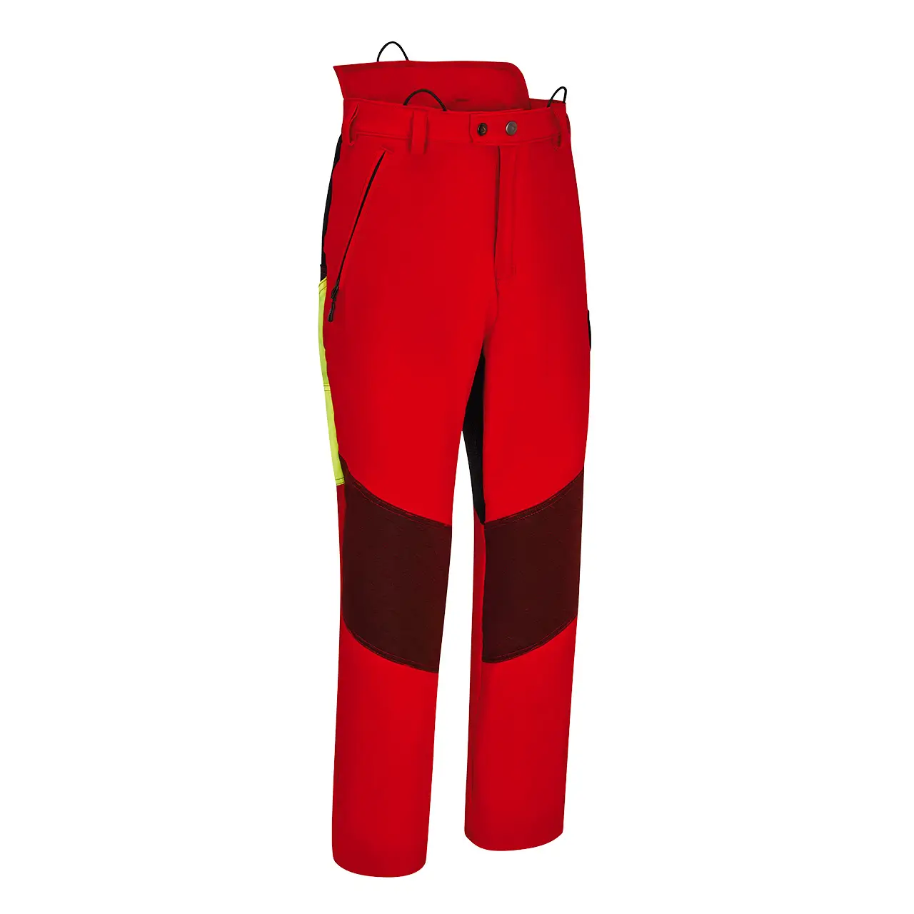 PFANNER® Gladiator® Keprotec Schnittschutzhose rot light in Rot – Vorderansicht mit Schnittschutz Klasse 1 nach EN 381-5 Typ A