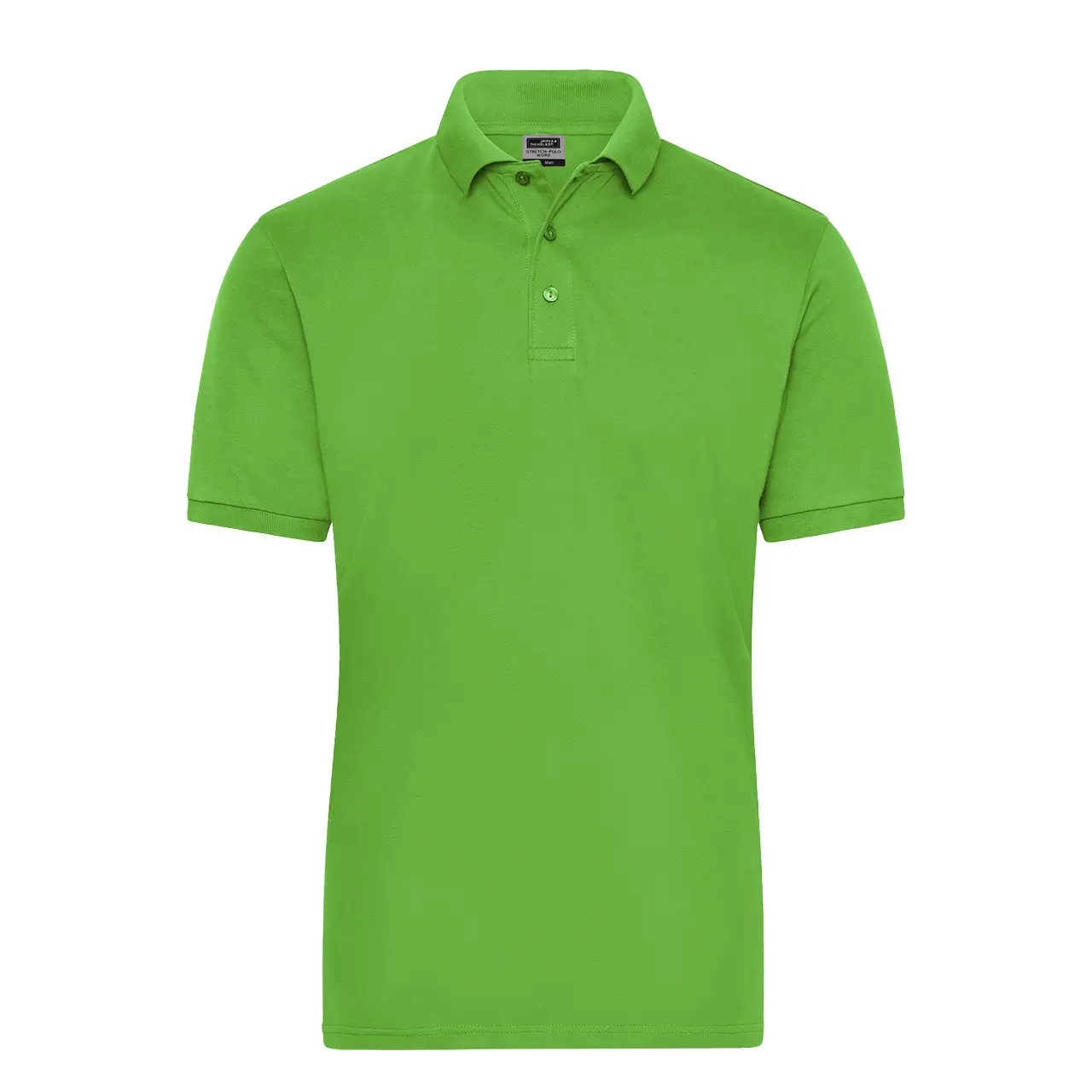Herren Poloshirt, Farbe limettengruen, frontansicht