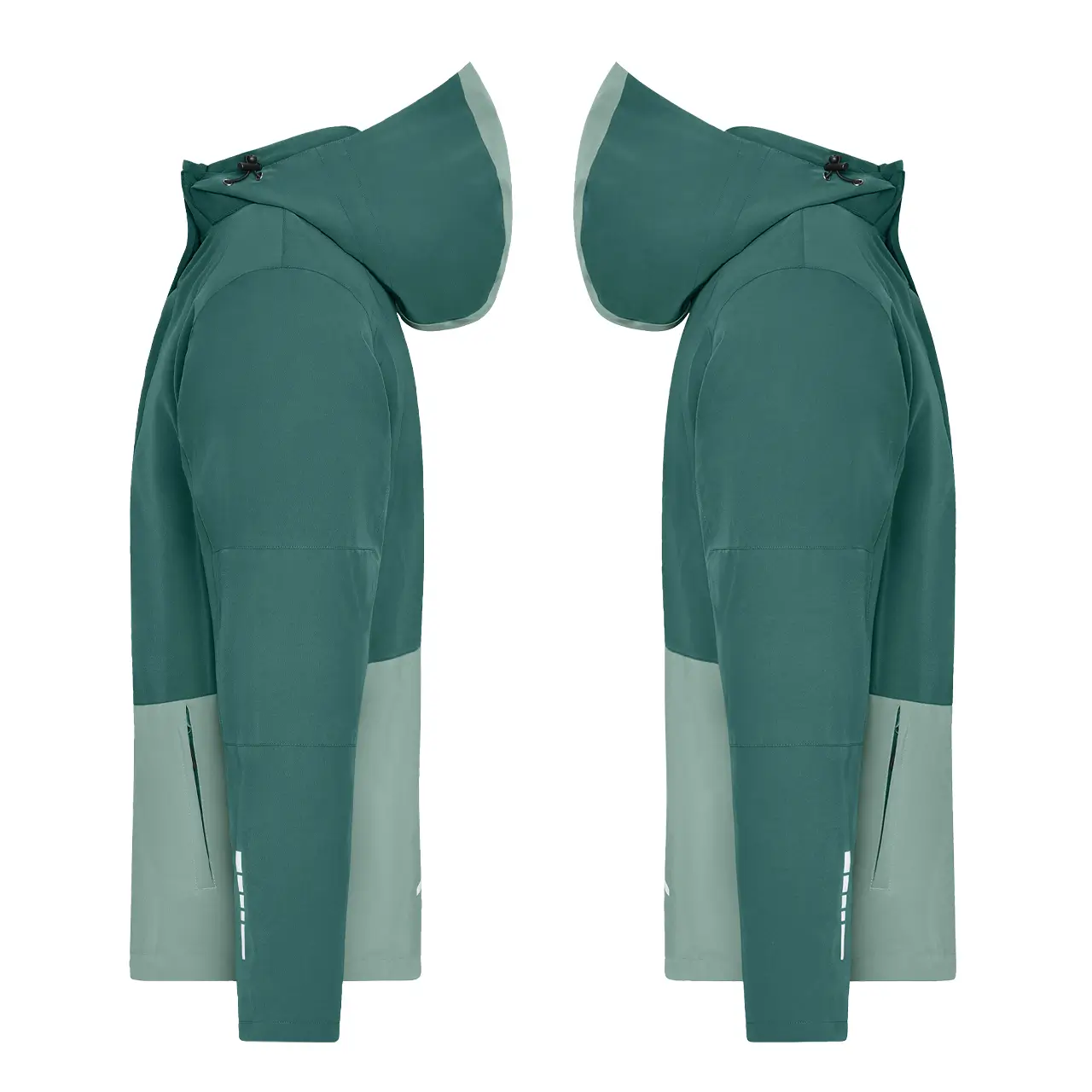 Daiber Workwear Hardshell Regenjacke JN1878 Unisex in industrial-green/foggy-green Seitenansicht