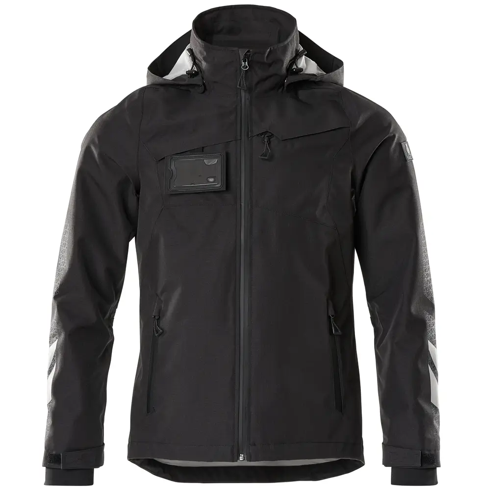 Mascot Hardshell Jacke Herren schwarz – wind- und wasserdichte Arbeitsjacke mit Kapuze und Reflexdetails-artikel-nummer-18301-231-09