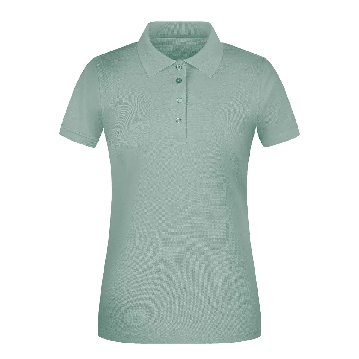 Arbeits Poloshirt Damen,strapazierfähig Daiber JN873, Farbe nebelgrün, Vorderansicht hinter weissen Hintergrund