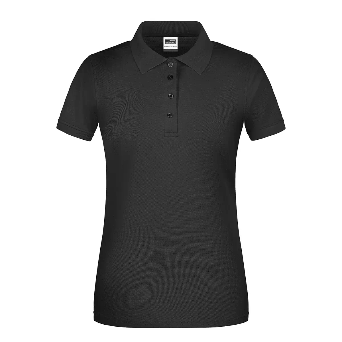 Arbeits Poloshirt Damen, strapazierfähig Daiber JN873, Farbe schwarz, Vorderansicht hinter weissen Hintergrund