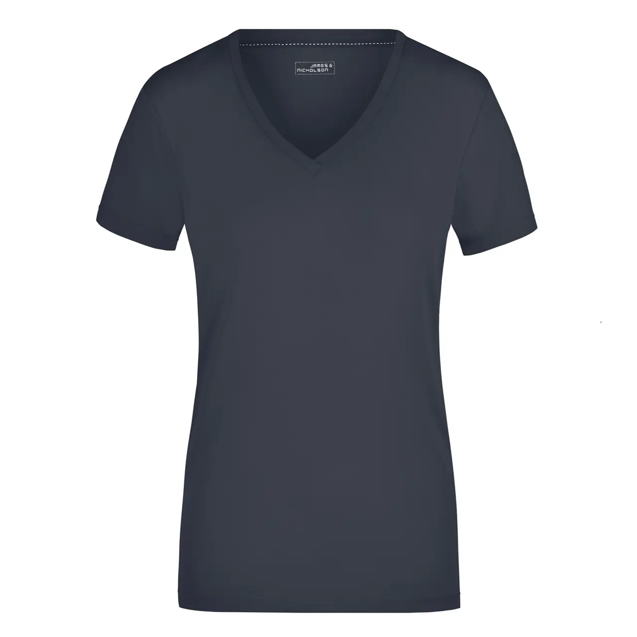 Frontansicht des Daiber JN928 Damenshirts in navy mit V-Ausschnitt, lockerem Sitz und hochwertigem Baumwoll-Elasthan-Mix