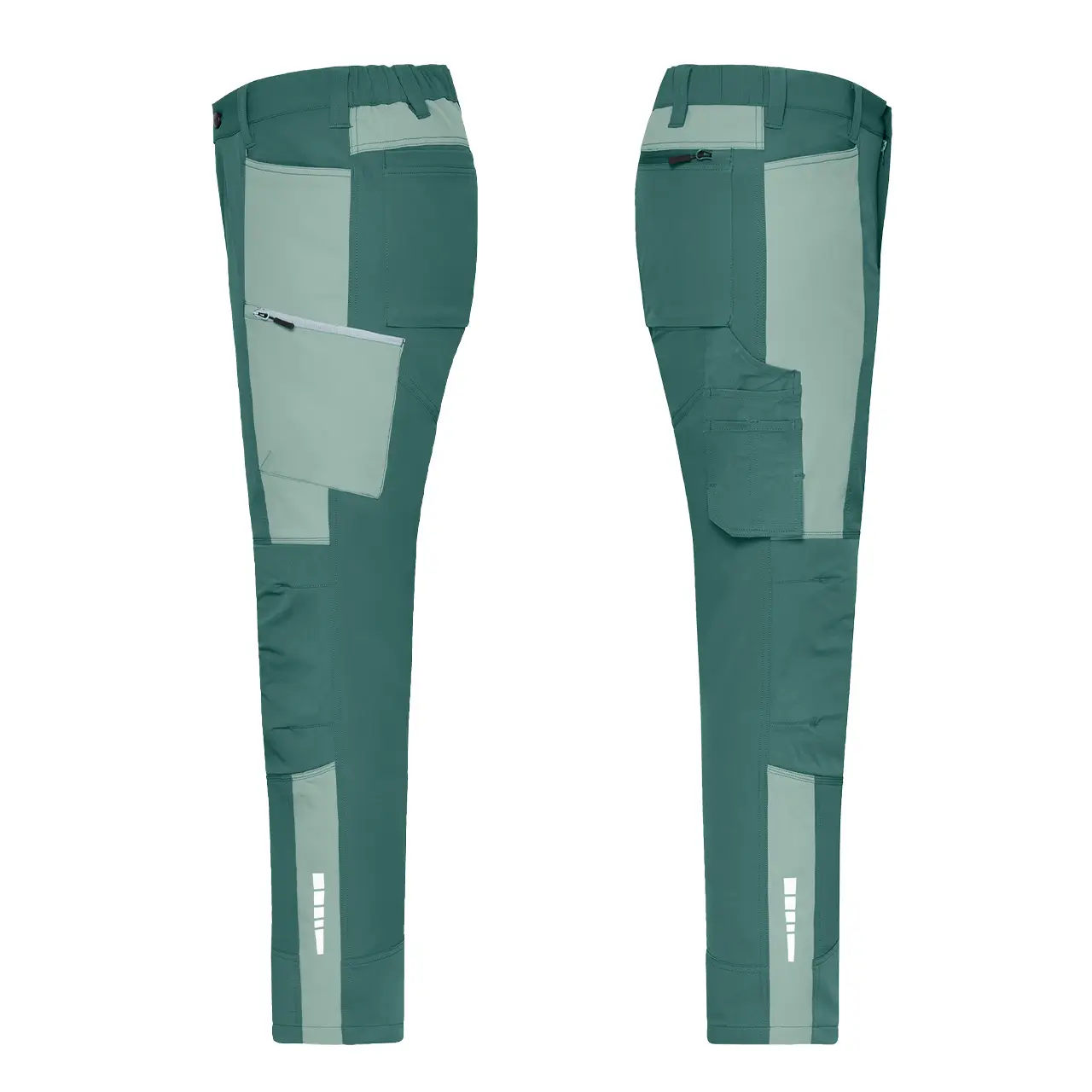 Daiber JN1884 Stretch Arbeitshose Unisex industrial-green/foggy-green Seitenansichten