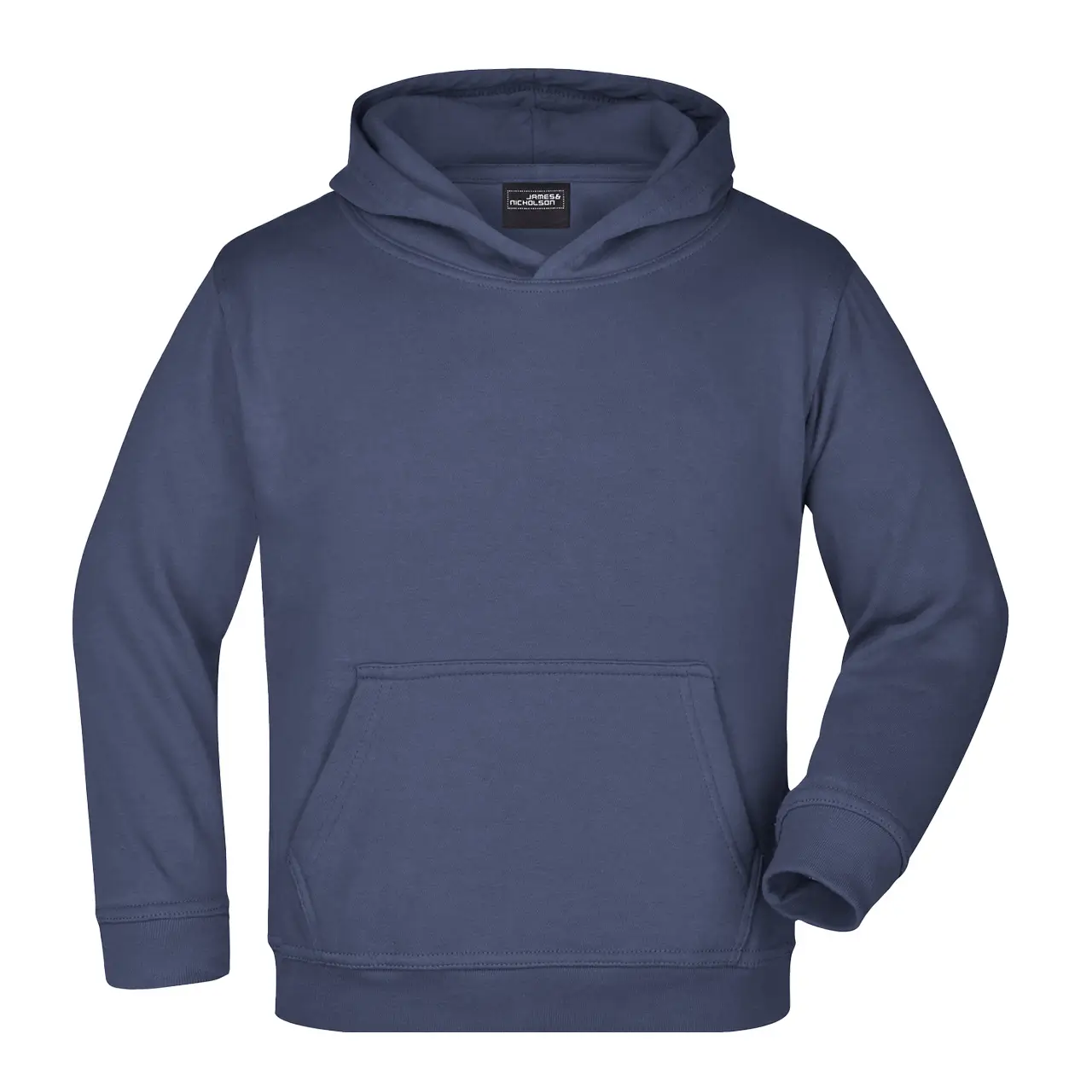 Kinder Kapuzenpullover Vorderansicht – kuscheliger Kapuzensweat, Farbe navy, Für Schule und Freizeit, Daiber jn047k
