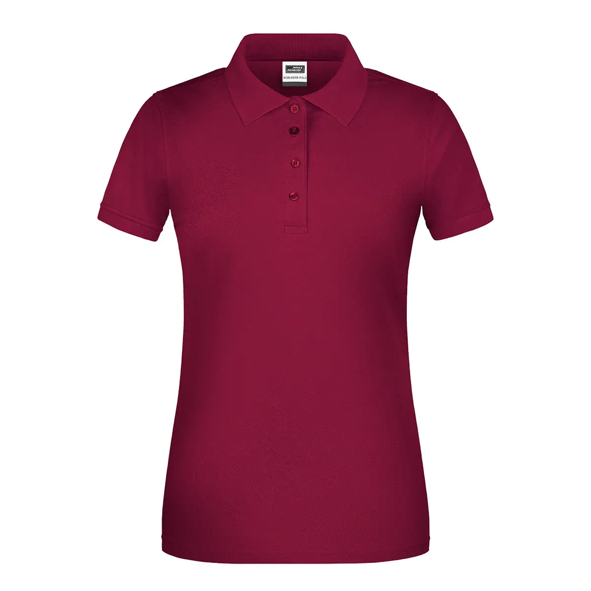 Arbeits Poloshirt Damen, strapazierfähig Daiber JN873, Farbe weinrot, Vorderansicht hinter weissen Hintergrund