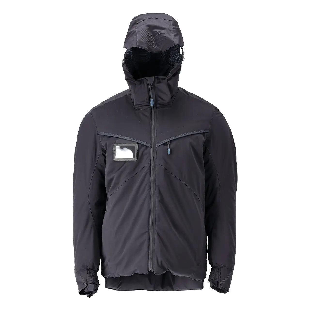 Mascot Winterjacke, Arbeitsjacke mit Kapuze für den Winter, 22035-657-010, Vorderansicht, schwarzblau, Produktlinie Customized, wind- und wasserdicht