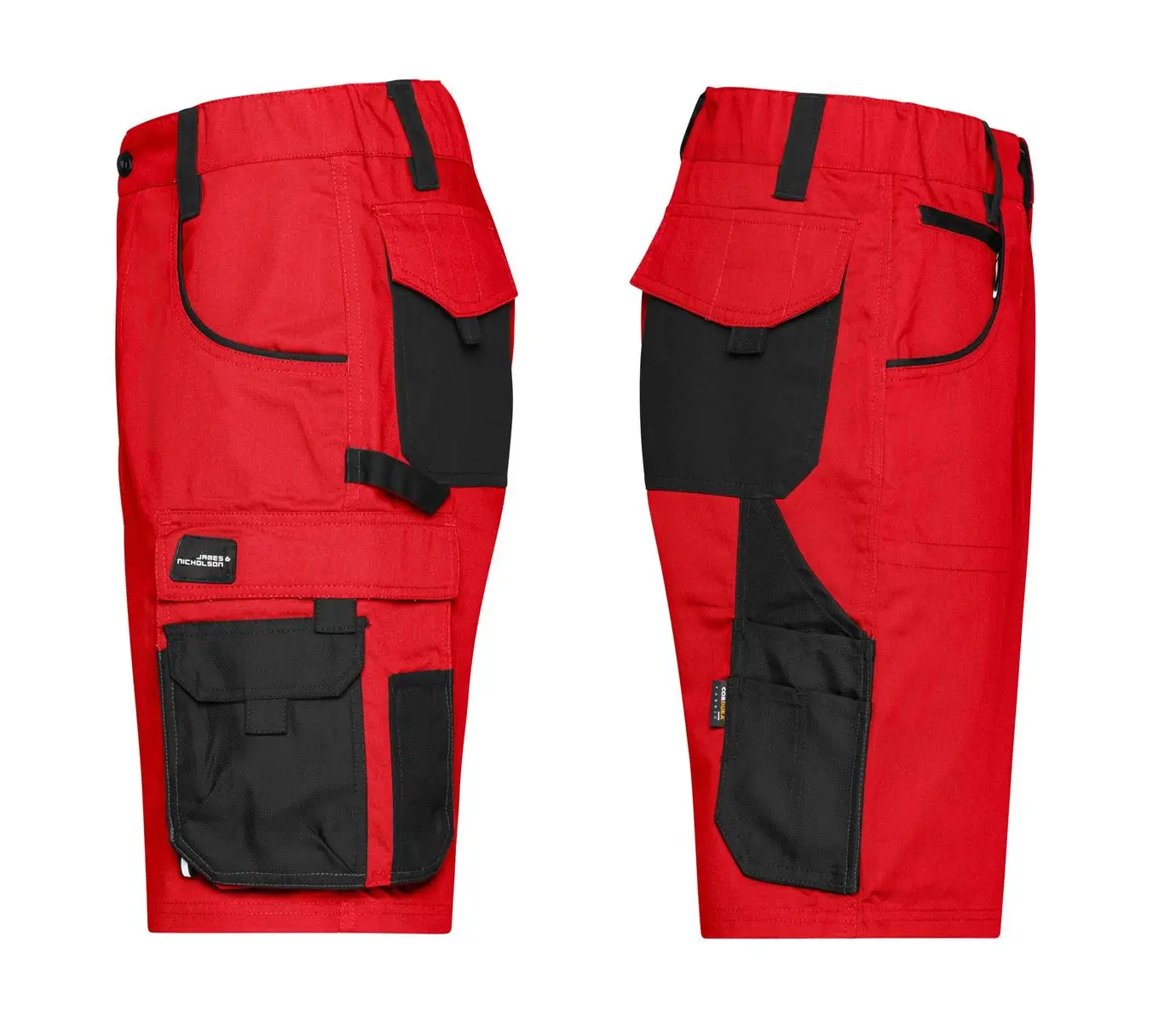 Daiber Arbeitsshorts ansicht hinten JN835 rot-schwarz