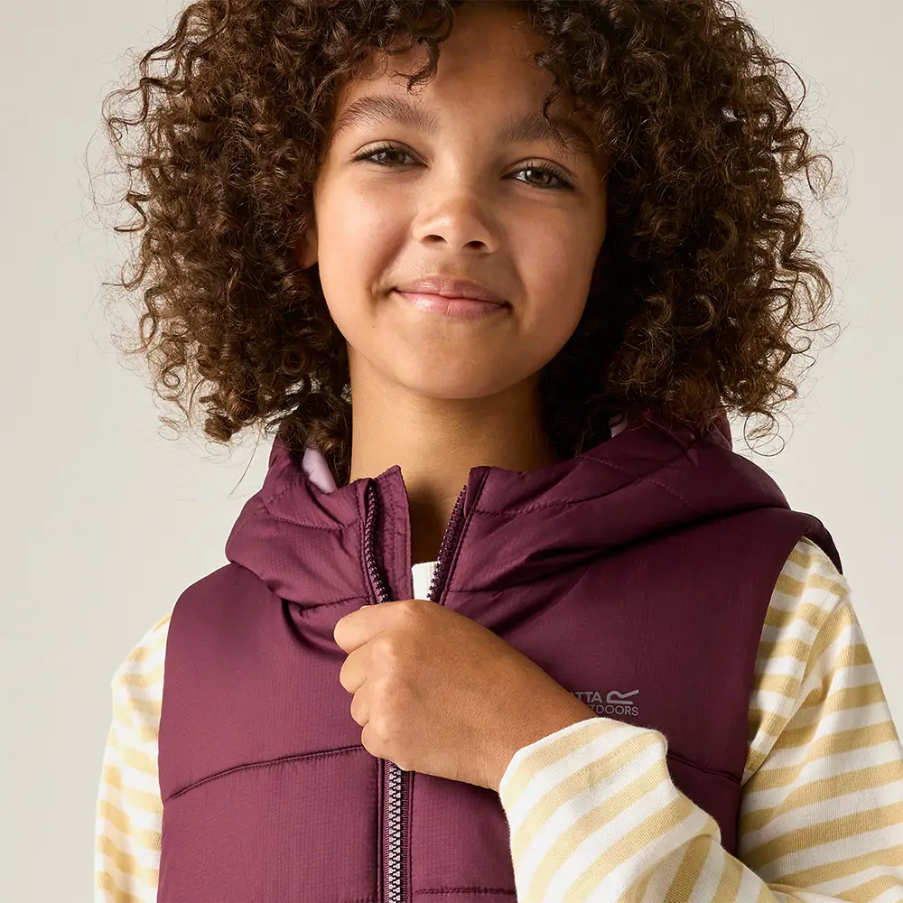 Regatta Kinderweste Lofthouse lila – detail reisverschluss