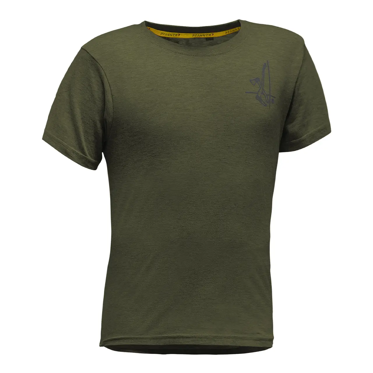 PFANNER Holzer Shirt Funktions-T-Shirt 3er-Set Frontansicht in waldgrün mit Holzer Logo auf Brust