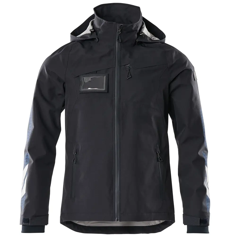 Mascot Hardshell Jacke Herren schwarzblau – wind- und wasserdichte Arbeitsjacke mit Kapuze und Reflexdetails-artikel-nummer-18301-231-101