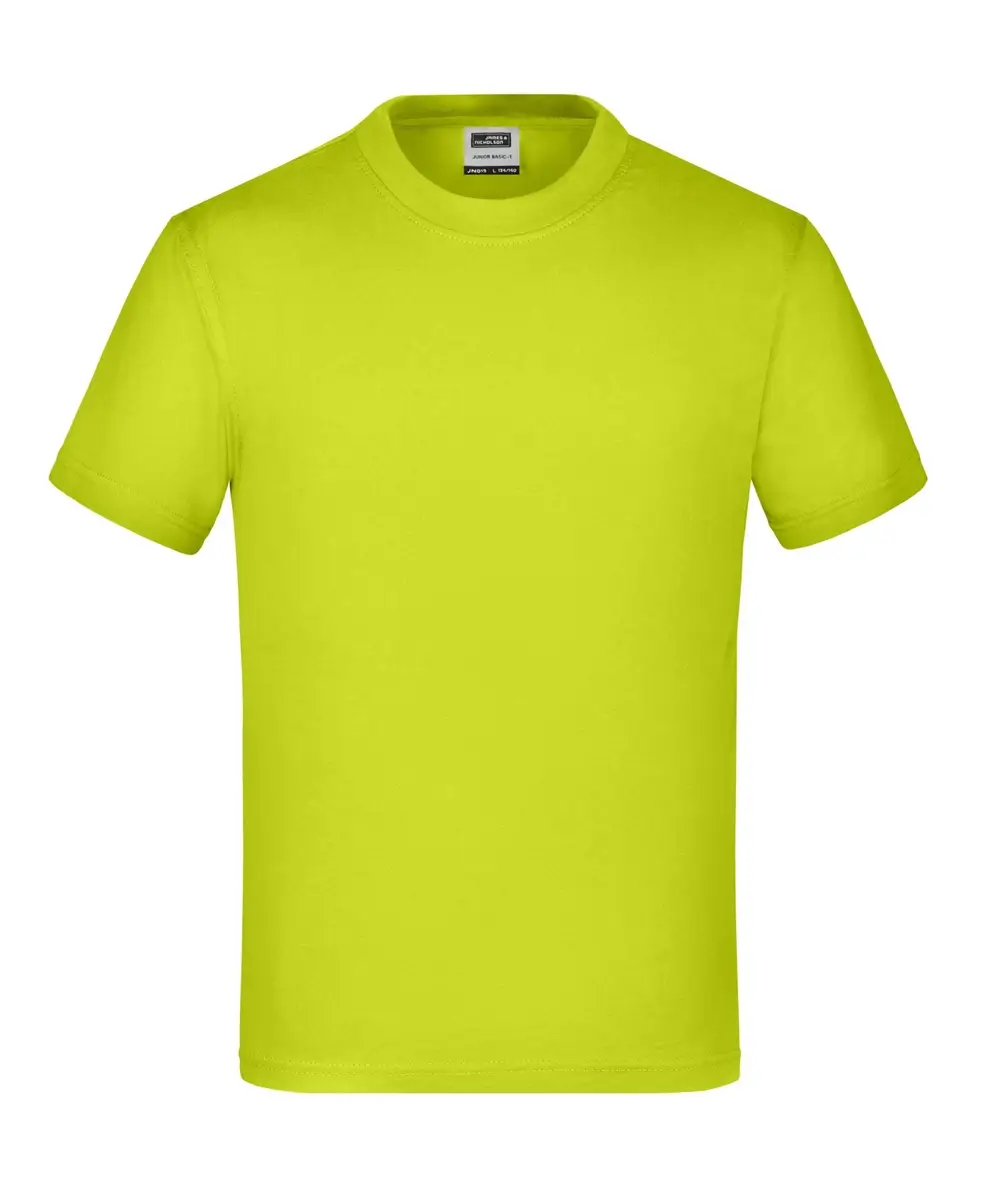 Kinder T-Shirt Junior Basic-T acid-yellow ansicht vorne