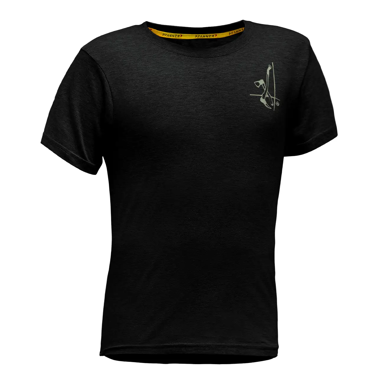 PFANNER Holzer Shirt Funktions-T-Shirt 3er-Set Frontansicht in schwarz mit Holzer Logo auf Brust