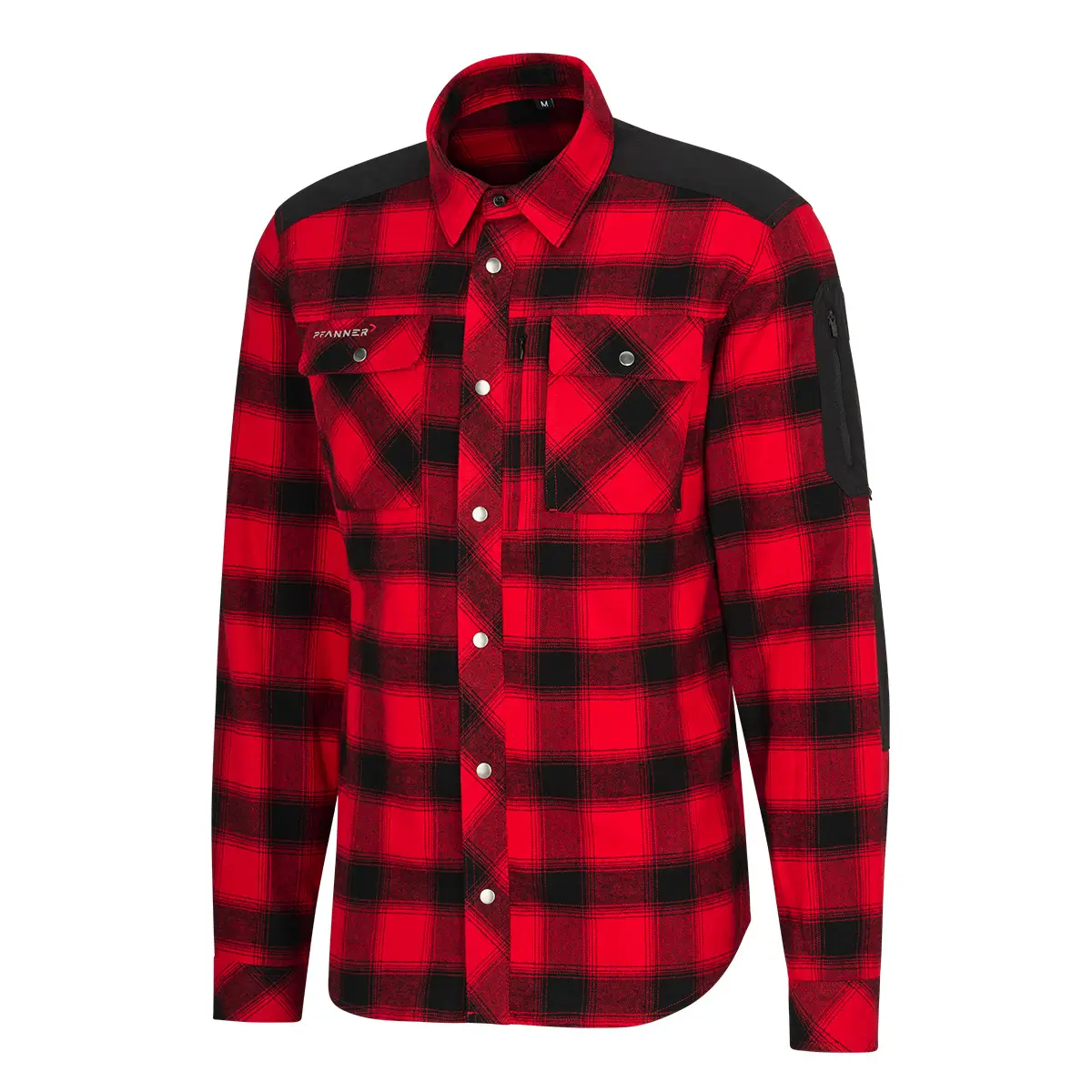 Flanell Hemd grün-schwarz kariert Pfanner 105450-16 Seitennsicht vorne links