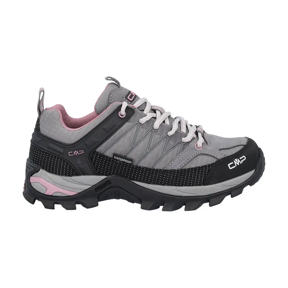 Wanderschuhe Damen CMP Rrigel low grau-schwarz-rosa ansicht ausen