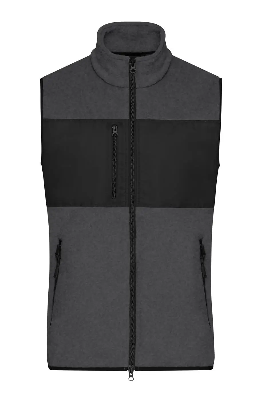 fleece weste herren dunkelgrau-schwarz James & Nicholson jn1310