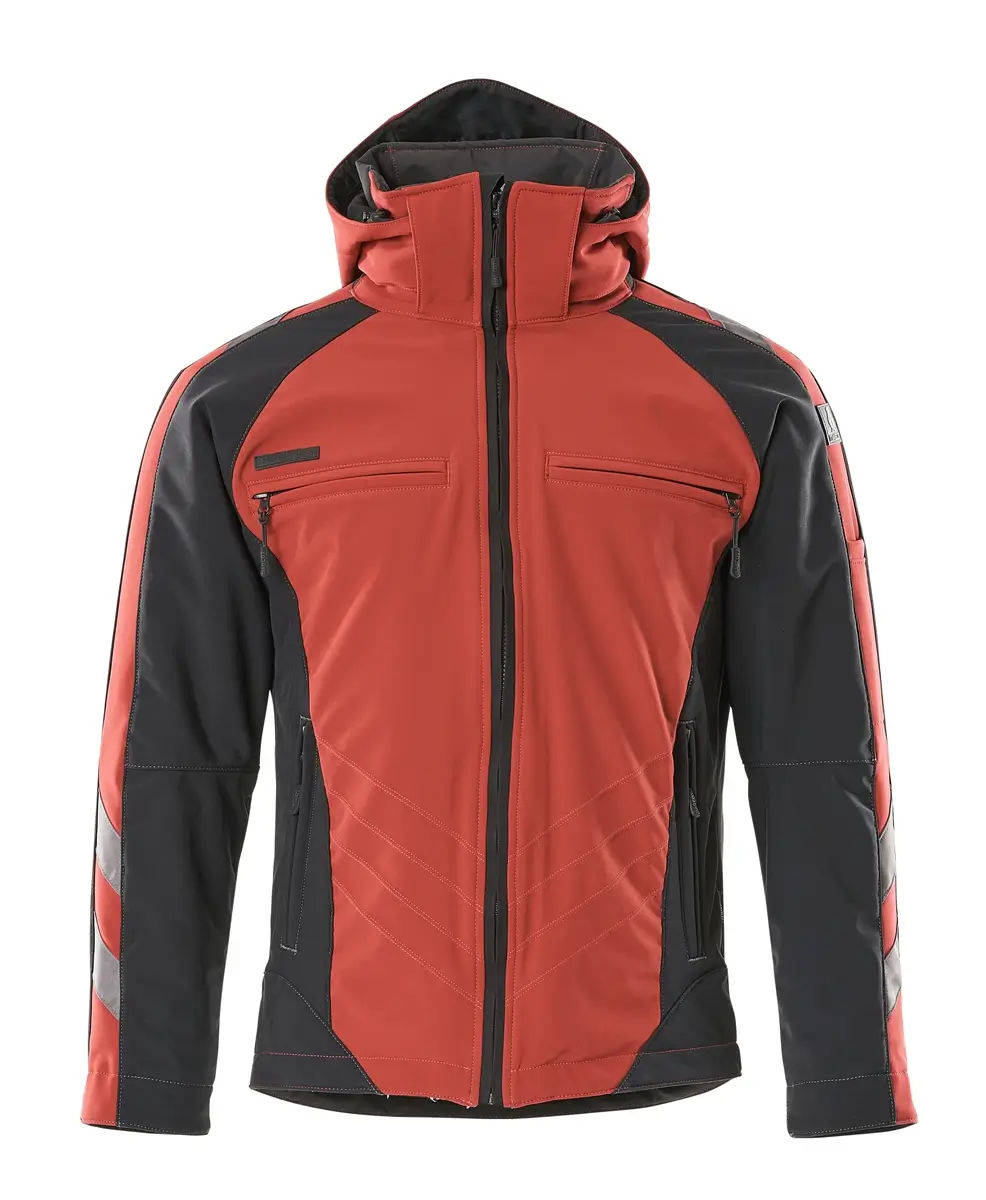 Winter Arbeitsjacke rot-schwarz ansicht vorne
