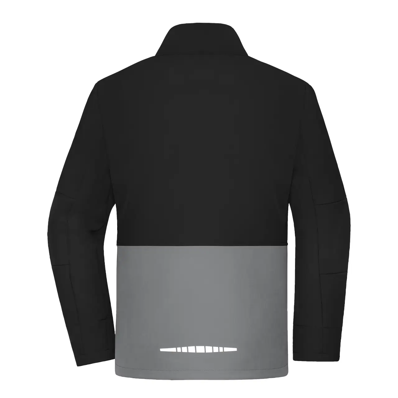 Daiber Workwear Softshelljacke JN1886 in black/metal-grey Rückansicht mit Reflexstreifen