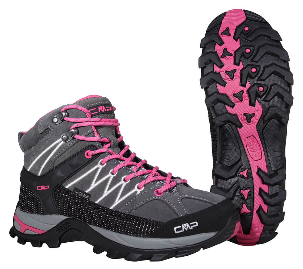 cmp trekkingschuhe damen dunkelgrau-fuxia