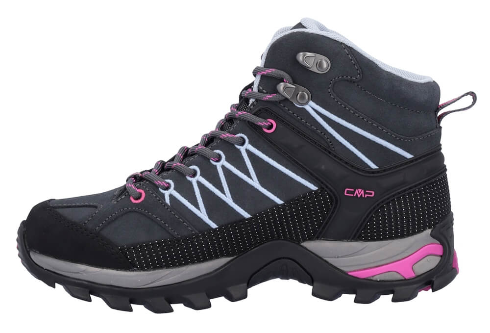 Wanderschue für Damen "CMP Rigel mid" anthrazit-pink ansicht ausen